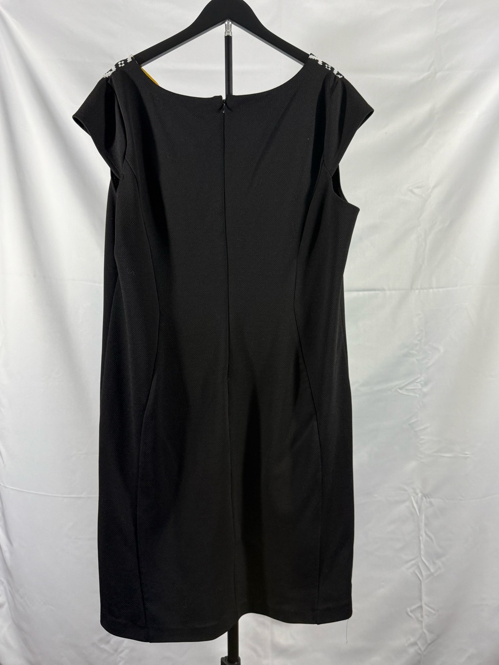 Peach Velvet Black White Geometric Sheath Dress Plus Size 18W Career Office - Picture 3 of 5